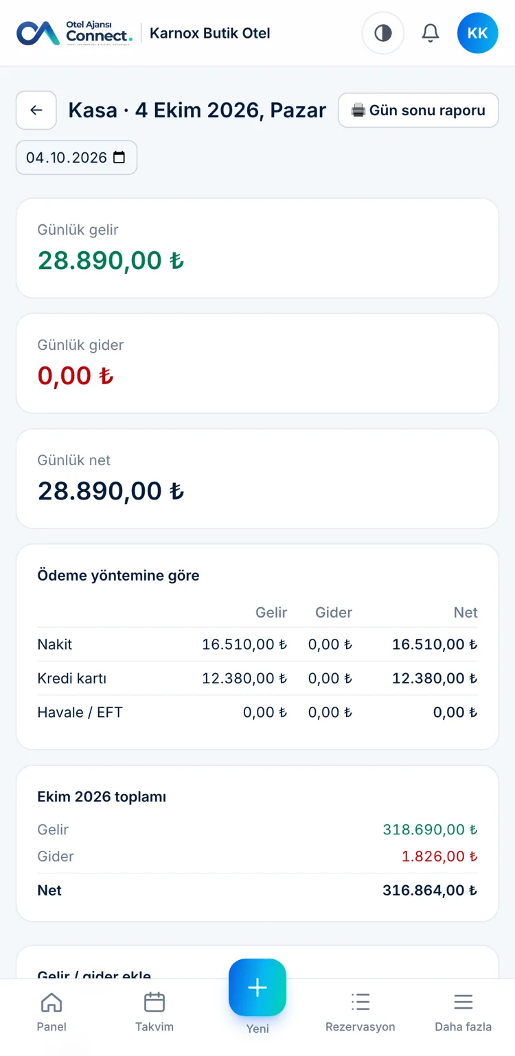 Telefonda günlük kasa